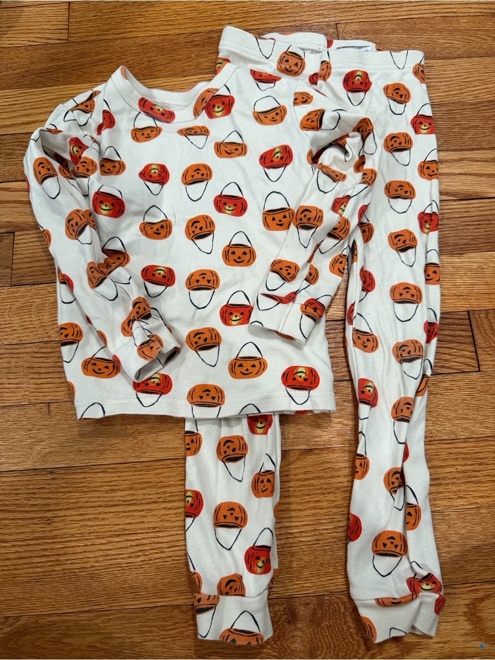 Gap Halloween Pumpkin Trick or Treat Bag Pajamas 5T